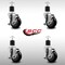 Service Caster 3.5'' SS Black Poly Swivel 1-7/8'' Expanding Stem Caster Set with Brake, 4PK SCC-SSEX20S3514-PPUB-BLK-TLB-178-4 - alternate 3